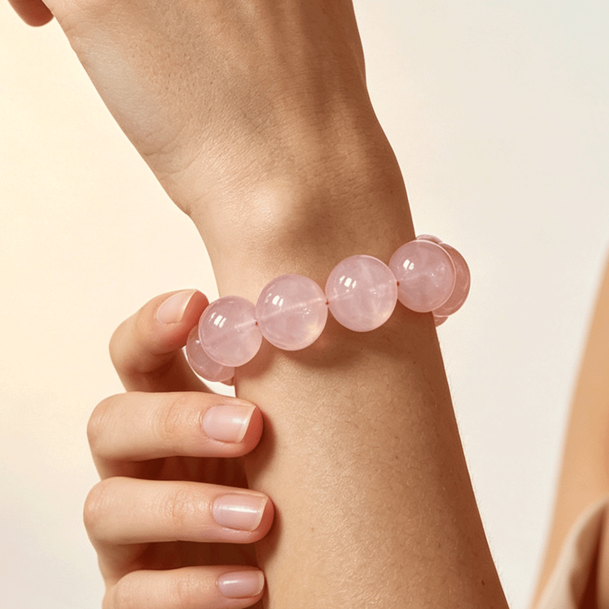 Rose Quartz Bracelet   Natural Pink Heart Chakra Crystal Bracelet