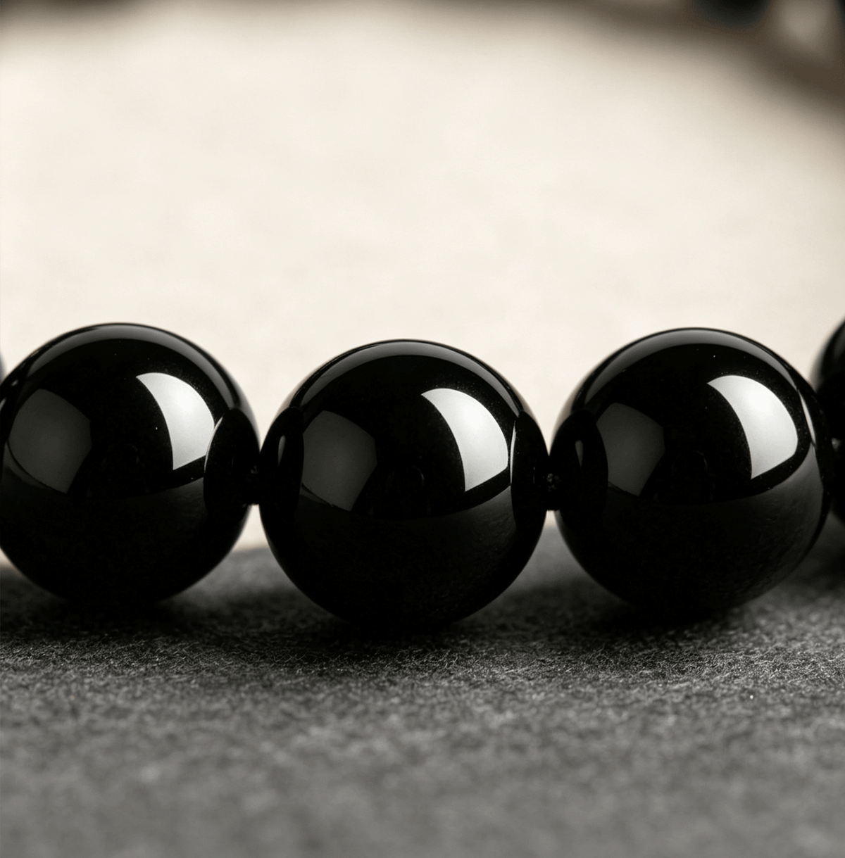 Black Onyx Round Bead Bracelet Ground your energy & ward off negativity