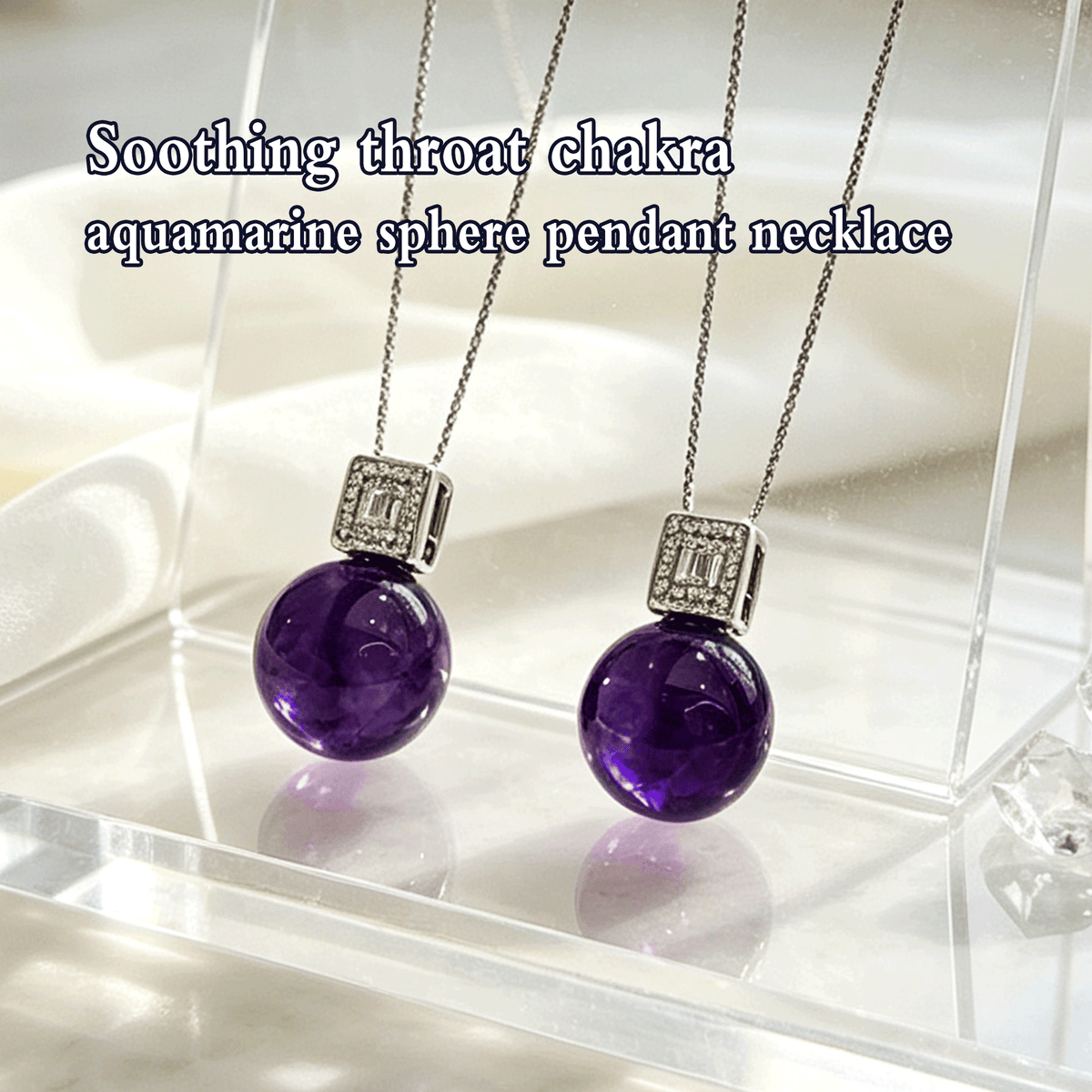 Crown‑chakra natural amethyst sphere pendant necklace - YUNTHIA