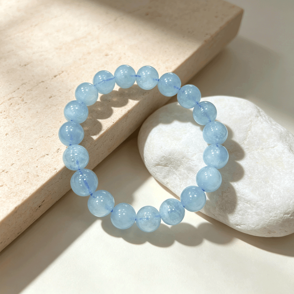Natural Aquamarine Bracelet,Communication & Serenity Crystal Jewelry