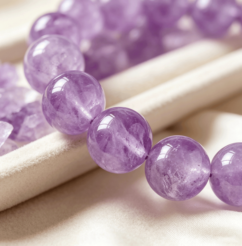 Amethyst Crystal Bracelet  Calming Third Eye Energy Bracelet