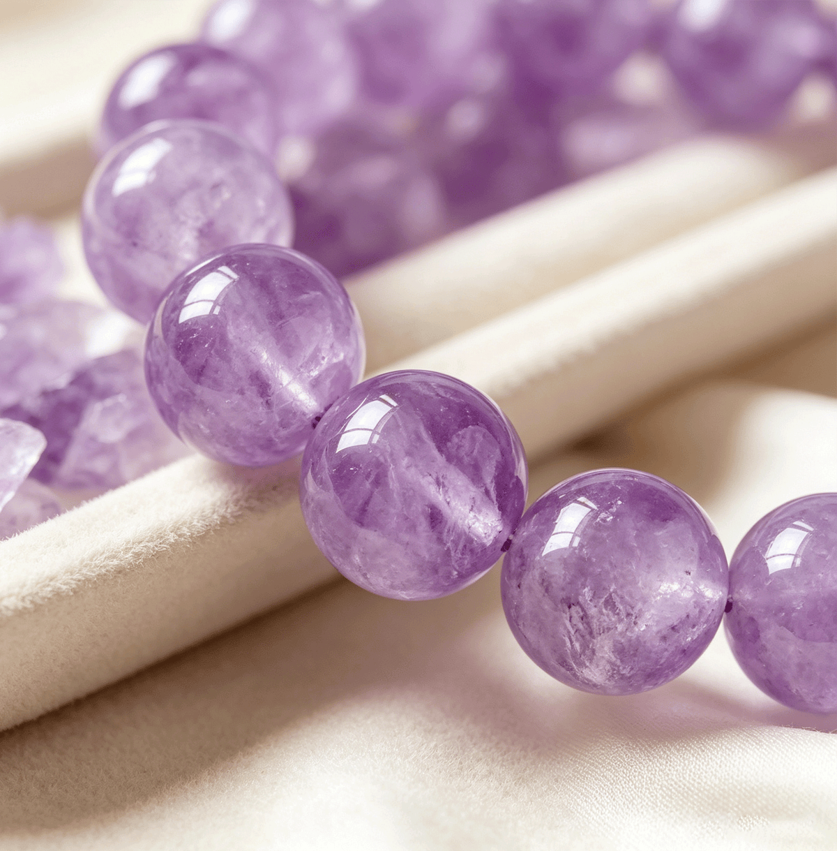 Amethyst Crystal Bracelet  Calming Third Eye Energy Bracelet