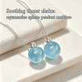 Ocean Calm Aquamarine Sphere Crystal Necklace · Sterling‑Silver - YUNTHIA