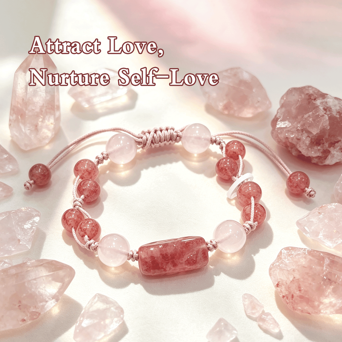 Strawberry Quartz Pixiu Bracelet – Love, Luck & Wealth Crystal Jewelry - YUNTHIA