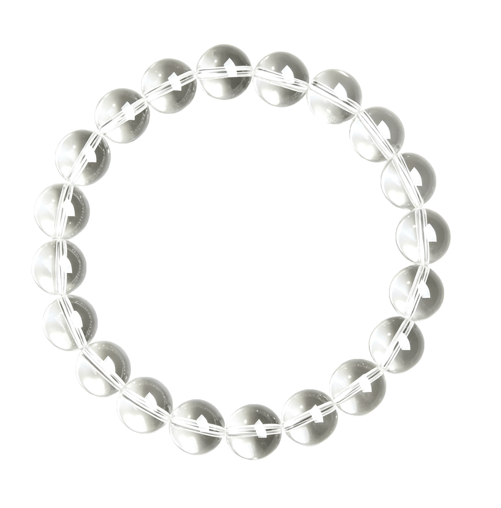 Natural Clear Quartz Bracelet | 8–10mm Handmade Stretch Bead Bracelet | YUNTHIA