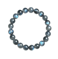 Natural Grey Moonstone Labradorite Bracelet, Flowing Blue Sheen Crystal
