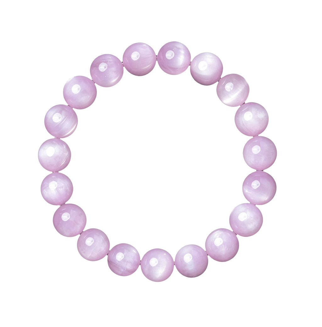Natural Kunzite Crystal Bracelet Lavender Purple Healing Stone